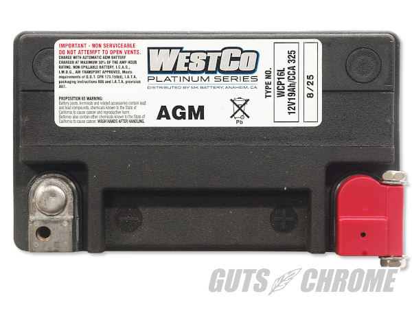 ポッツ　新品バッテリー　91〜96 ダイナ、ソフテイル ○WESTCOバッテリー 91-96ダイナ/ソフテイル OEM 65989-90B/WCP16L