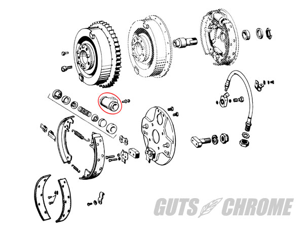 ○油圧ドラムホイールシリンダー 63-73年用｜ハーレーパーツの通販
