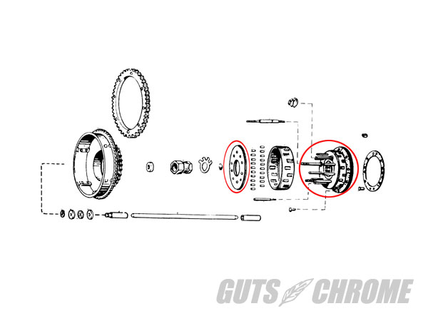 ○3スタッドクラッチハブKIT｜ハーレーパーツの通販-GUTS CHROME