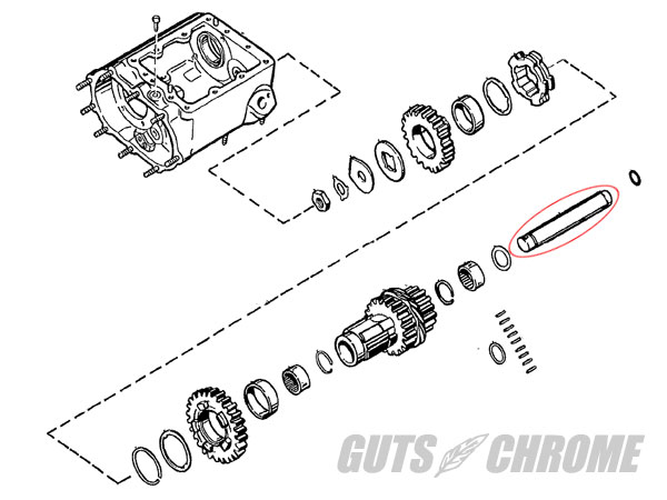 ○36-76年前期用 トランスミッションカウンターシャフト｜ハーレー